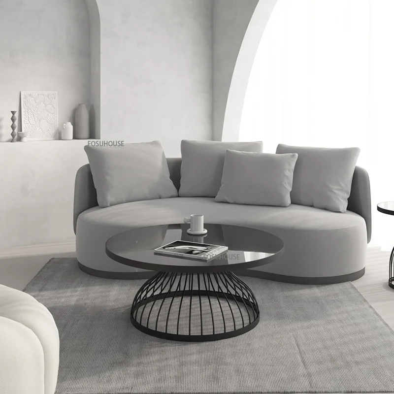 

Nordic Simple Tea Coffee Table Living Room Modern Round Glass Coffee Table Personality Mesa De Centro De Sala Home Furniture WZ