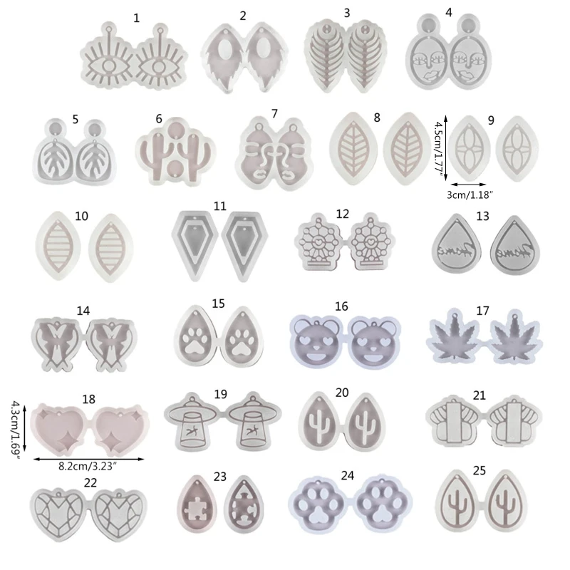 Подвески в виде листьев силиконовые формы серьги из смолы серьги-капельки