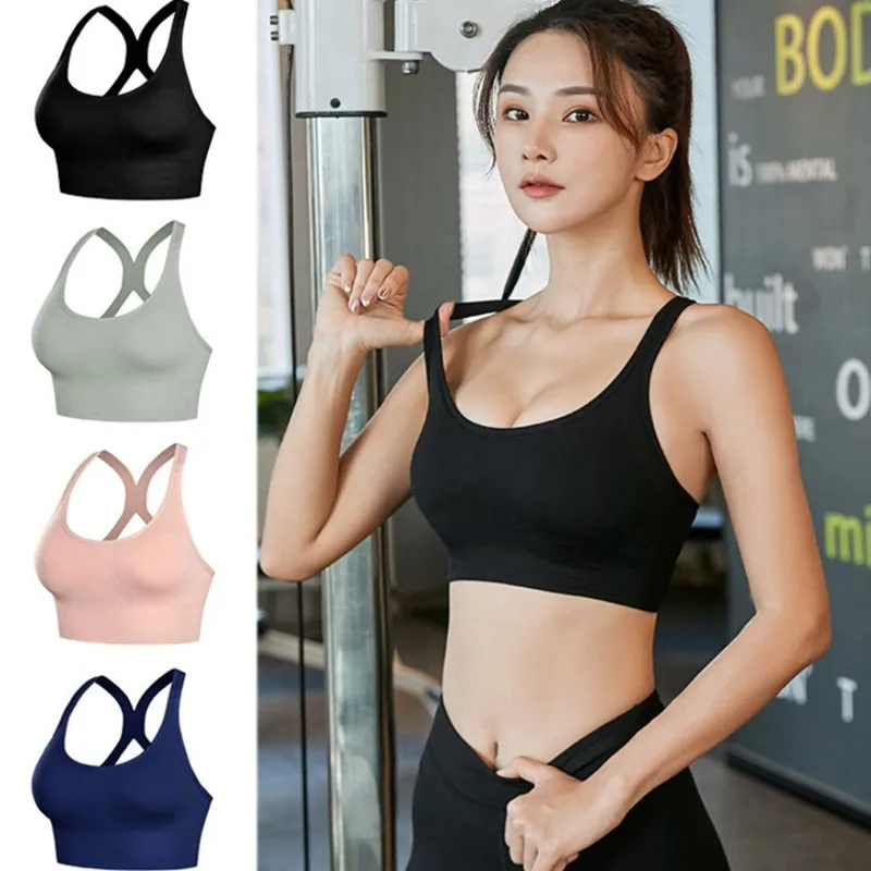 

Women's Bras Quick-drying Fitness Sports Bra for Woman Gym Push Up Crop Top Breathable Yoga Bras Female Sportswear Workout Tops