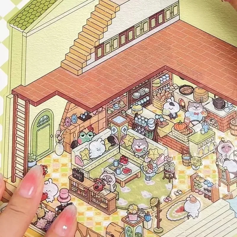 Large Castle Theme Miniature Scene 3D Stereoscopic Landscape Stickers Visualization Stacking Children's Christmas Gifts