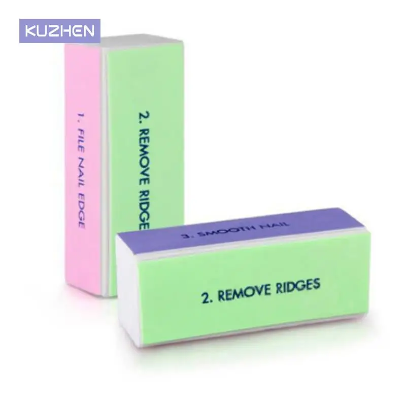 2 Pcs 4 Sides Nail Block File Buffer Polishing Block Sanding Nail Art Manicure Nail Art Tools