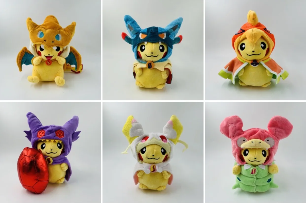 

23cm Japanese cartoon luxurious Pokemon Pikachu cute cross-dressing plush doll children's Christmas gift Pokemon plush toy