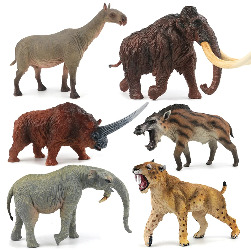 Фото В наличии новая образовательная игрушка Canma Mammoth Machairodus Deinotherium Paraceratherium Daeodon доисторическая модель животного игрушка №2