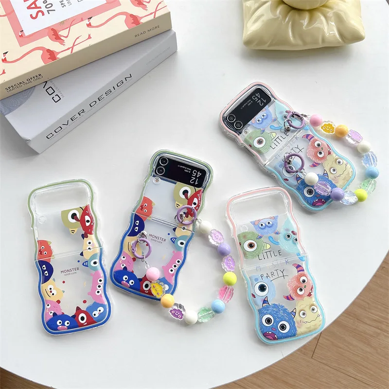 

Cartoon Monsters Colorful Phone Case for Samsung Galaxy Z Flip 5 4 3 Protective Back Cover for ZFlip3 ZFlip4 ZFlip5 Case Shell