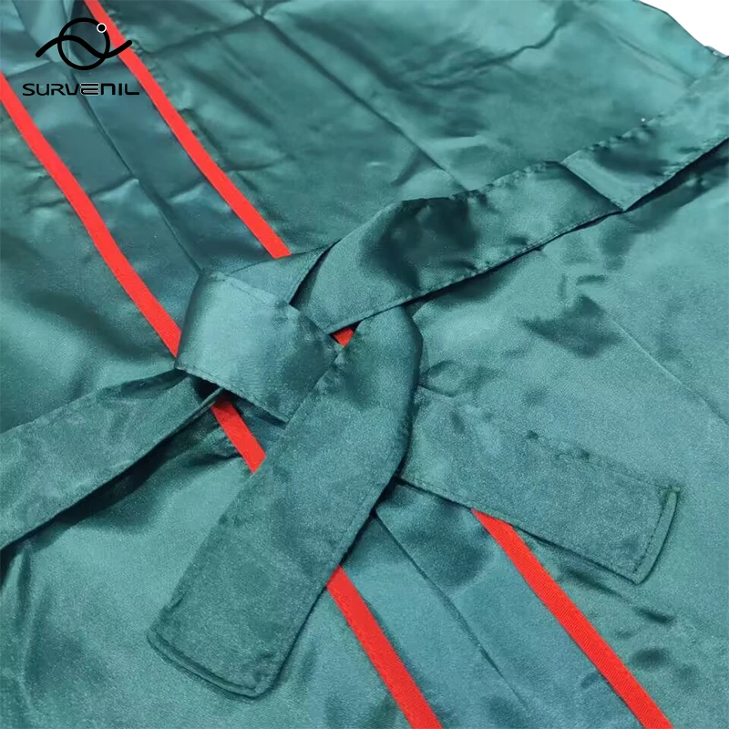 Boxing Robe with Hood Silk Satin Full Length Martial Arts Kickboxing Match Training Gown Cloak Women Men Muay Thai MMA Uniform