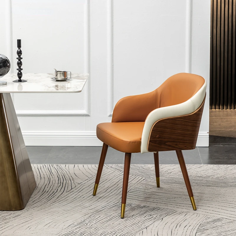 

Стул обеденный из твердой древесины, спинка, современное Роскошное кресло в скандинавском стиле для кухни, гостиной, офисная мебель для отдыха