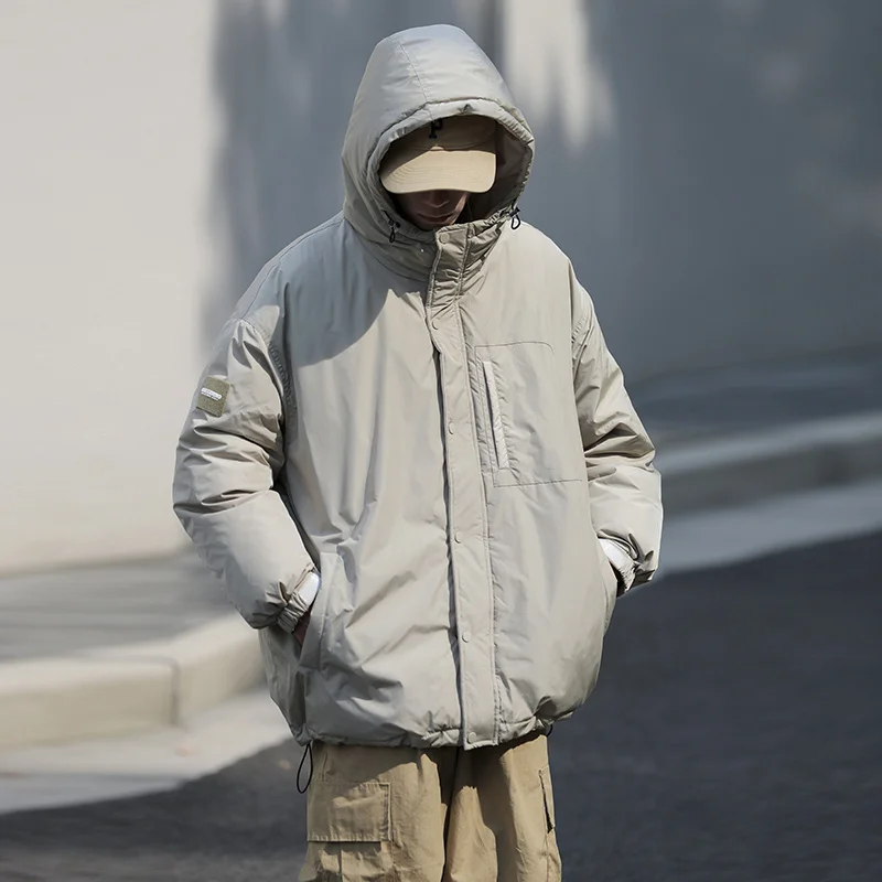 Winter Jacket Men Warm Fashion Casual Thicken Down Jacket Men Streetwear Korean Loose Thick Hooded Short Coat Mens Parker M-2XL