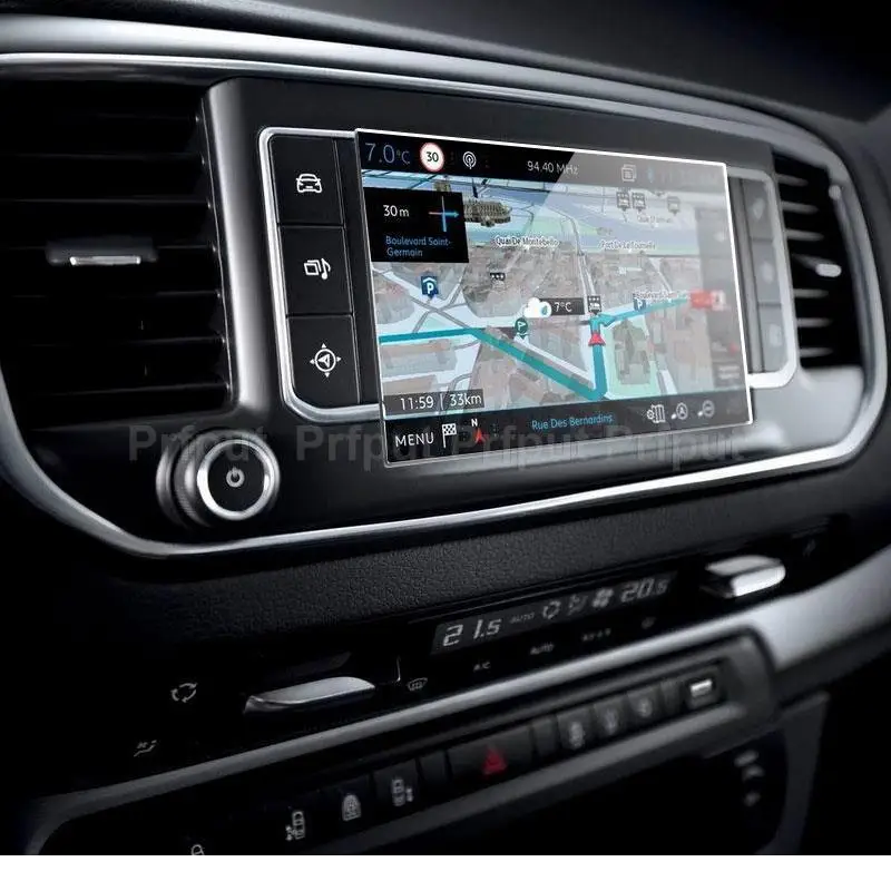 Película protectora de pantalla de vidrio templado para Peugeot Traveler 2021, 7 pulgadas, radio de coche, navegación GPS, accesorios interiores