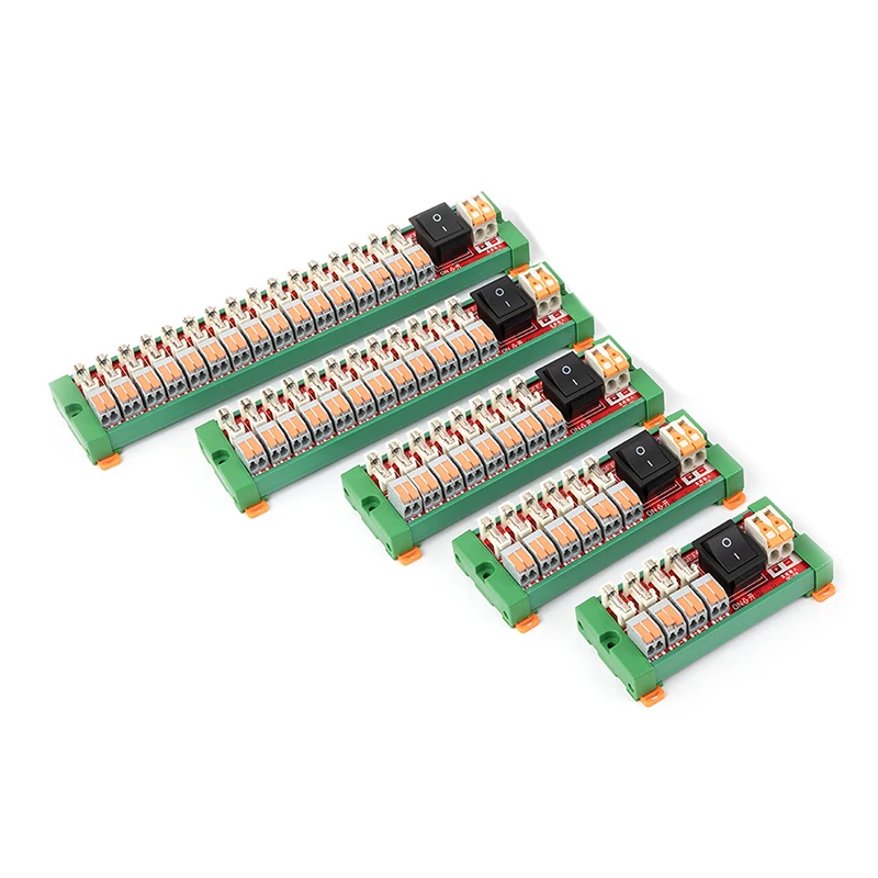 

4-16-канальная плата распределения предохранителей постоянного тока, блок питания для монтажа на DIN-рейку, плата расширения вывода ответвления 4DZ 6DZ 8DZ 12DZ 16DZ