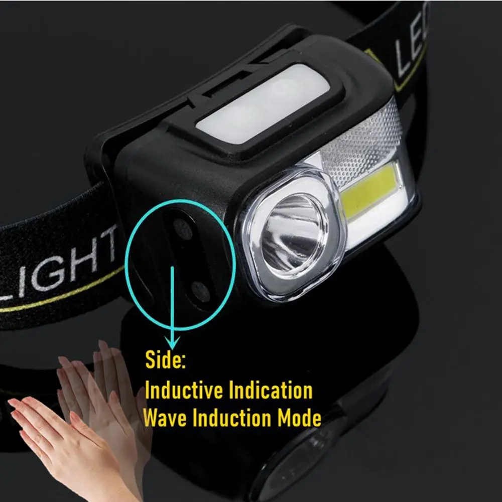 

Light Hiking Lamp Sensing Head Lamp COB LED Long-range Flashlight USB Rechargeable Headlamp Induction Head Light