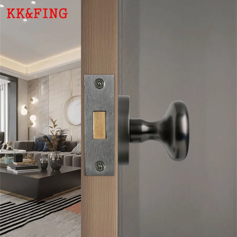 KK&ampFING Mute Room Door Lock Zinc Alloy Invisible Single-sided Secret Interior European Bathroom Spherical |