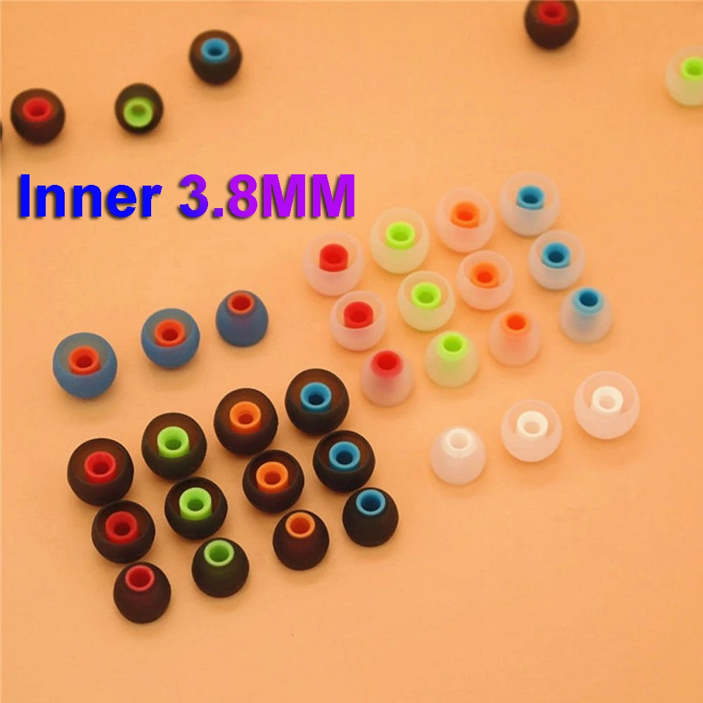

12 Pcs 3.8mm Colorful Universal In-ear Earphone Headphone Earbuds Replacement Soft Silicone Rubber Ear Tips Ear Pads Cushion
