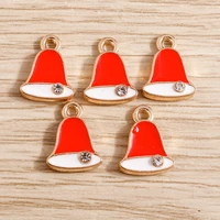 10pcs 912mm cute mini enamel bell charms for jewelry making diy pendants necklaces earrings crafts christmas decoration gifts