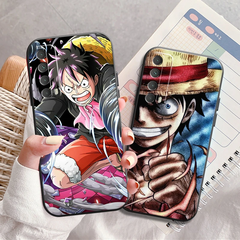 

One Piece Anime Phone Case For Huawei P Smart Z 2019 2021 P20 P20 Lite Pro P30 Lite Pro P40 P40 Lite 5G Funda Black