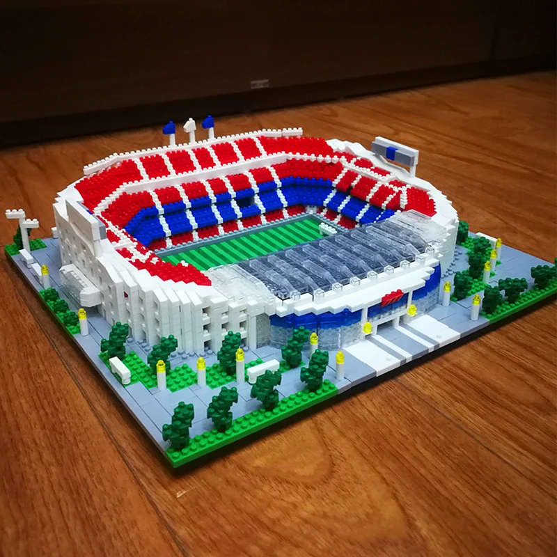 

Mini Diamond Blocks Bricks Building Toy Model World Architecture Football Sport Camp Nou Stadium Soccer Field No Box