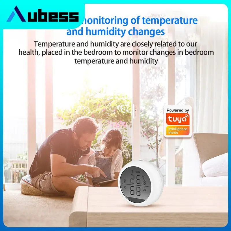 

Цифровой термометр Smart Life с ЖК-дисплеем, датчик температуры и влажности с дистанционным мониторингом, внутренний гигрометр, длительный срок службы батареи