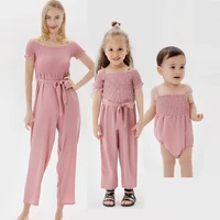 chiffon mother daughter overall dresses family look mom baby mommy and me matching clothes one piece woman girls jumpsuit pants