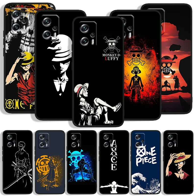 

Hot Japanese Anime One Piece Luffy Phone Case For Xiaomi POCO F4 F3 X4 X3 GT F2 F1 M4 M3 C31 X2 Civi Pro NFC Funda Black Cover