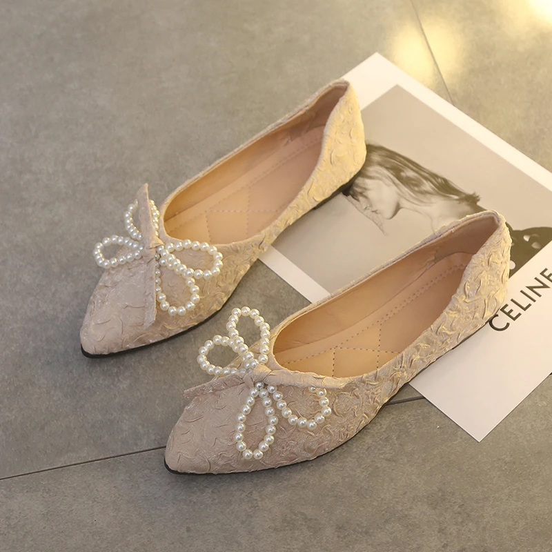 

Женские туфли на плоской подошве, удобные дамские туфли мэри джейн без застежек, новинка 2023, модные повседневные Роскошные туфли с острым но...