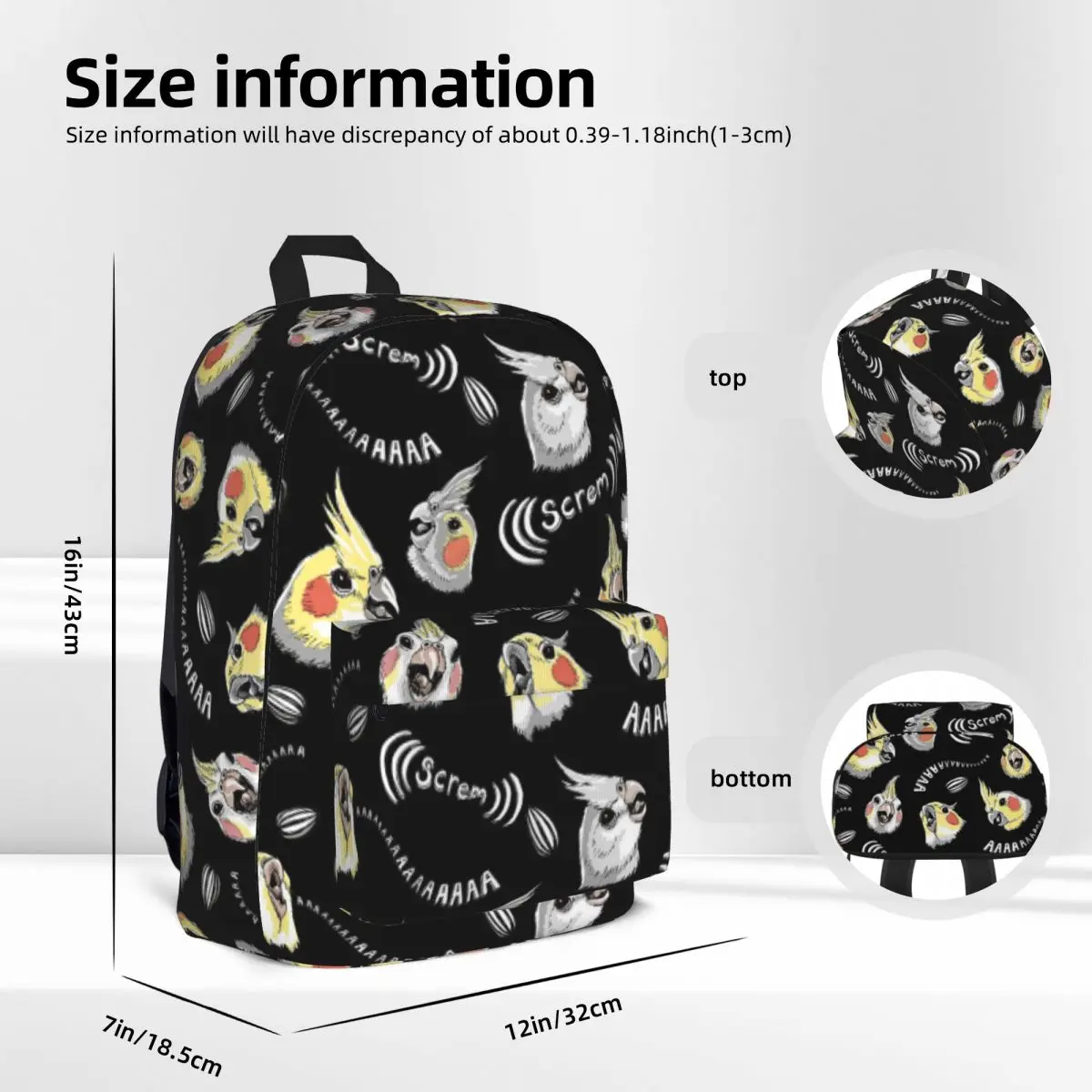 Рюкзак на плечо с рисунком большой вместимости