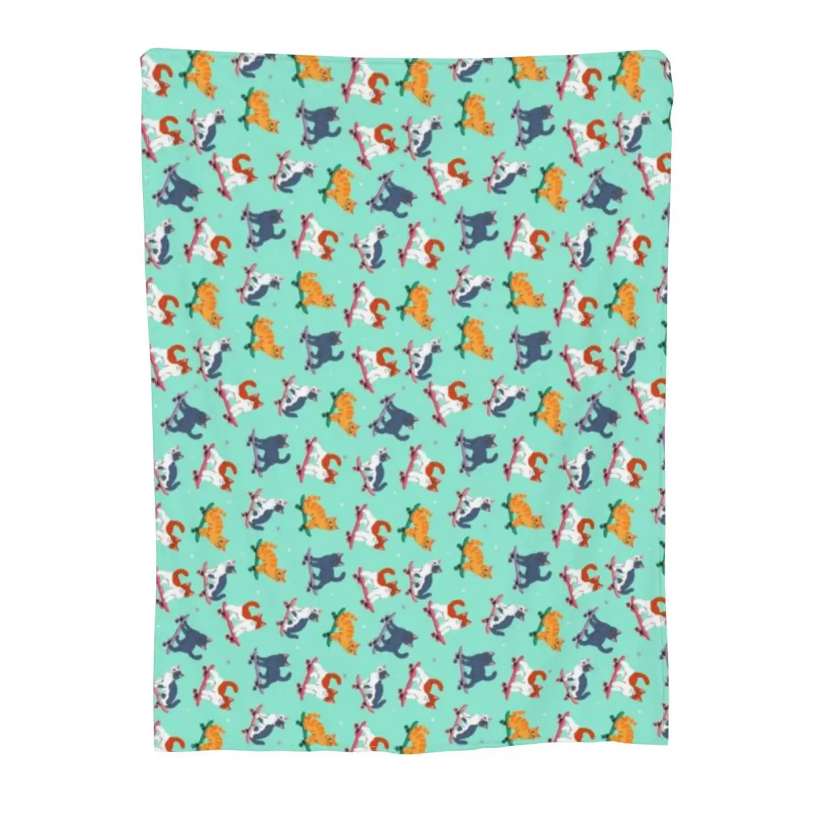 Милые кошки на скейтборде ультра-мягкое Флисовое одеяло