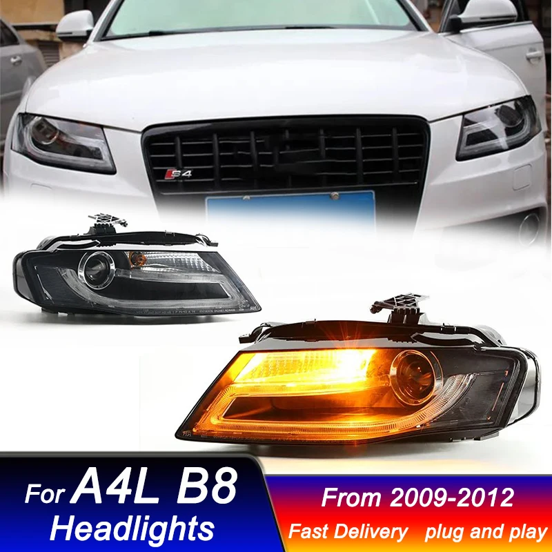 Автомобильные фары для Audi A4L B8 2009-2012 новый стиль полный светодиодный DRL