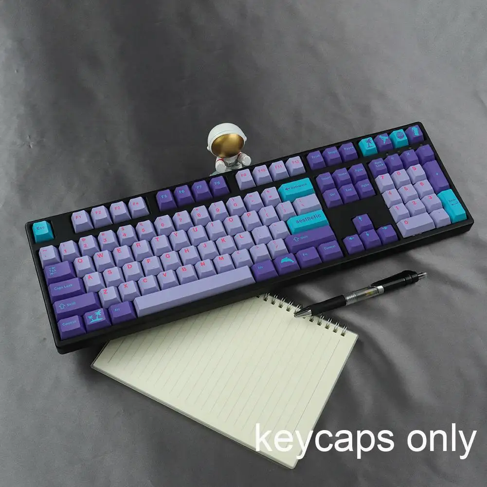 For Gmk Vaporwave Keycap 129 Keys Pbt Five-sided Sublimation Keycaps Profile Keyboards 61/64/68/84/98/108 Mechanical C3p7