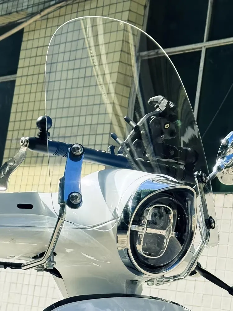 Фото Ретро-ветровое стекло для скутера Honda NS150LA LA, высокая прозрачность, устойчивость и долговечность, модифицированный комплект №4