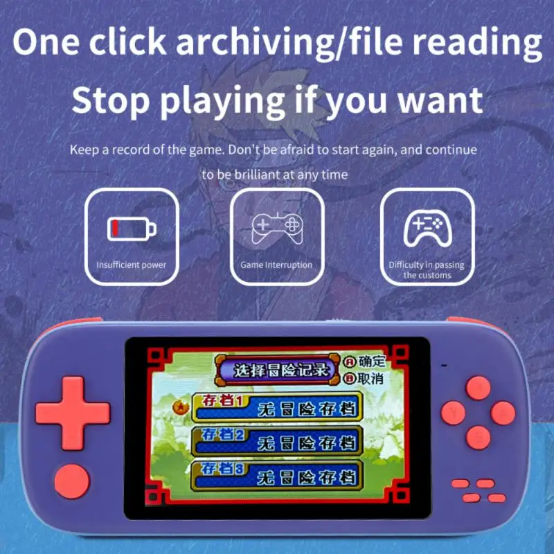 

Built-in 6800 Games Handheld Game Console One Click Archiving Portable Retro Game Console Audio Video Player Video Player