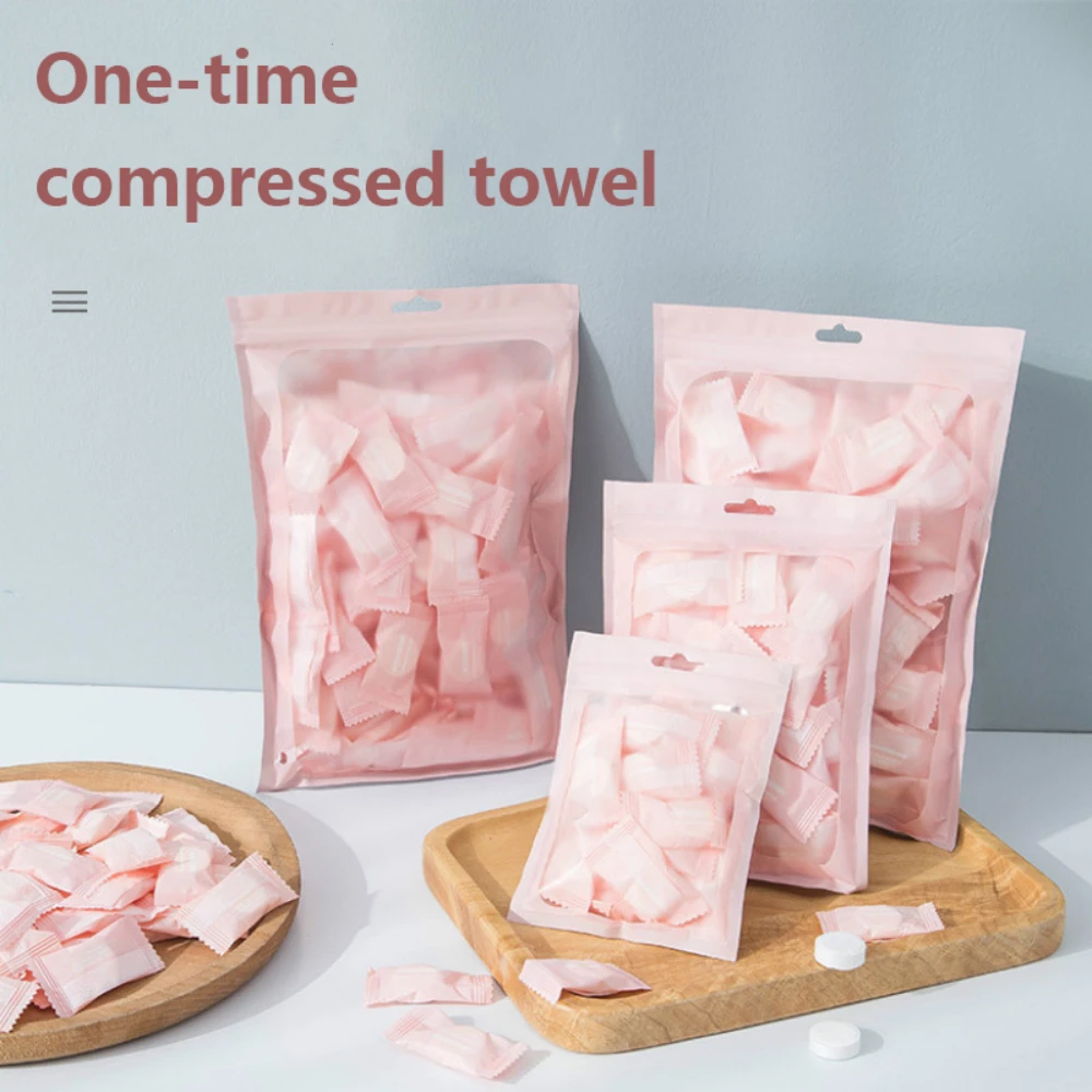 

50pcs Disposable Towel Compressed Portable Travel Non-woven Face Towel Water Wet Wipe Outdoor Moistened Tissues