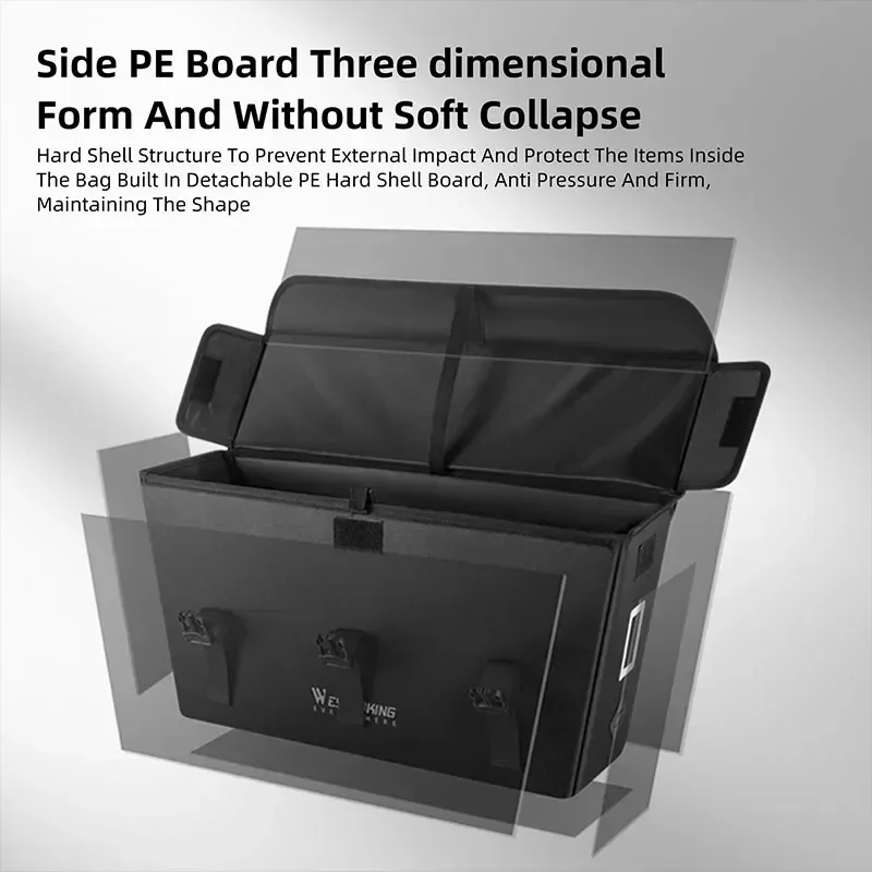 WEST BIKING Cargo Bike Pannier Bag Large 23L Side Carrier 1000D PVC Wear-Resistant PE Board Space Framework Rear Rack Bags |