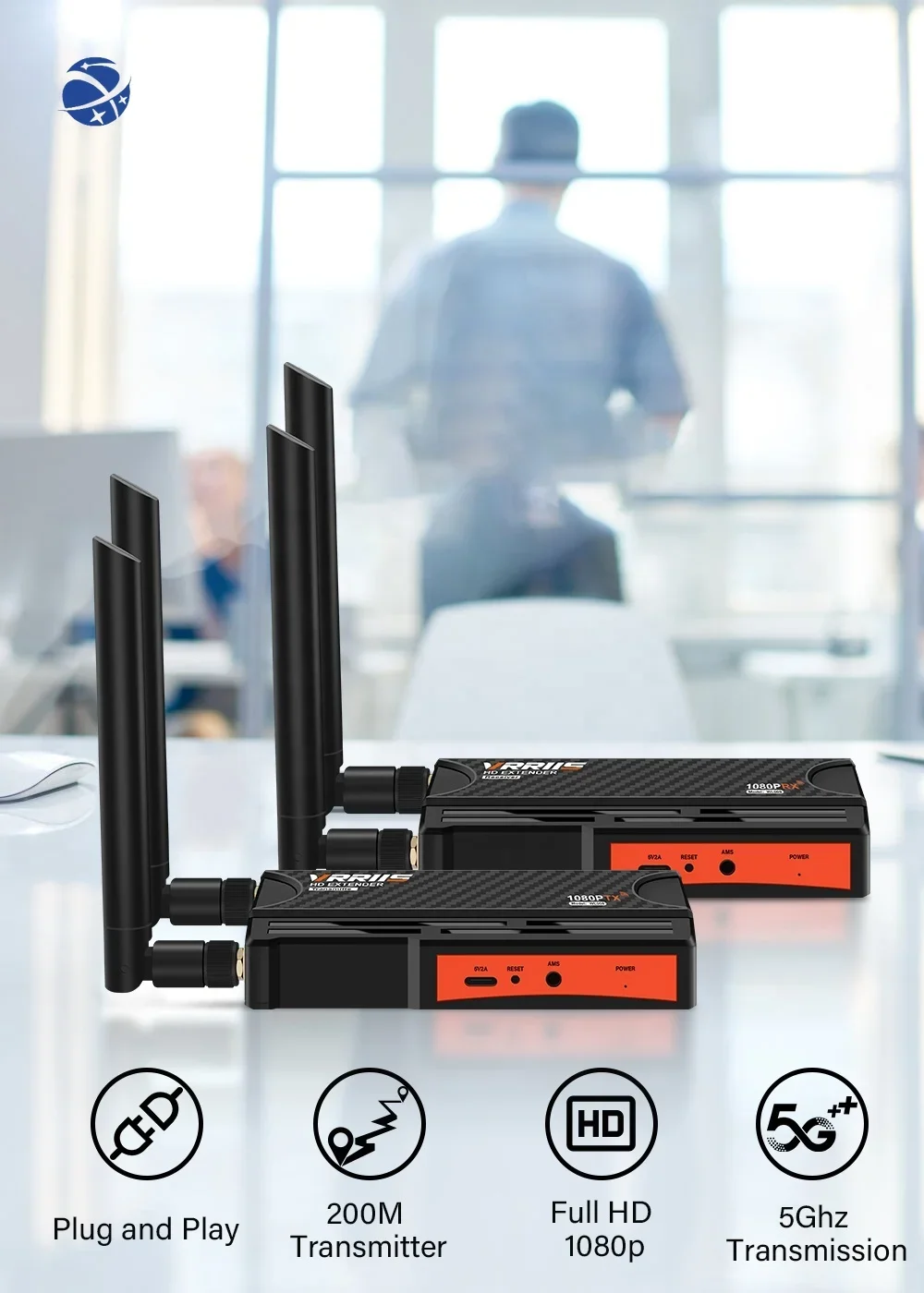 1080P HDMI Беспроводной видеопередатчик и приемник 820FT/250 метров Передатчик