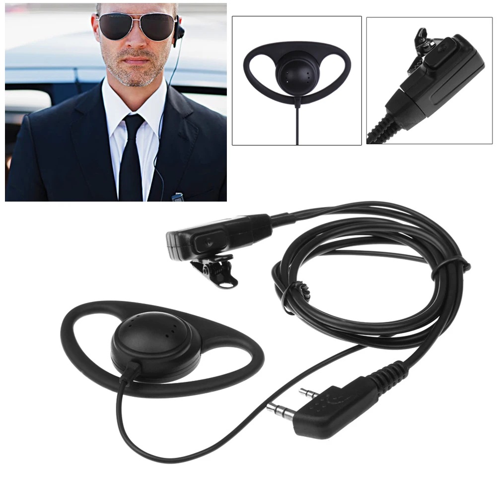 2 Pin Walkie Talkie Earpiece Headset with MIC PTT Earphone Earpiece Headphone Accessories for Baofeng Kenwood Puxing TYT Radio images - 6