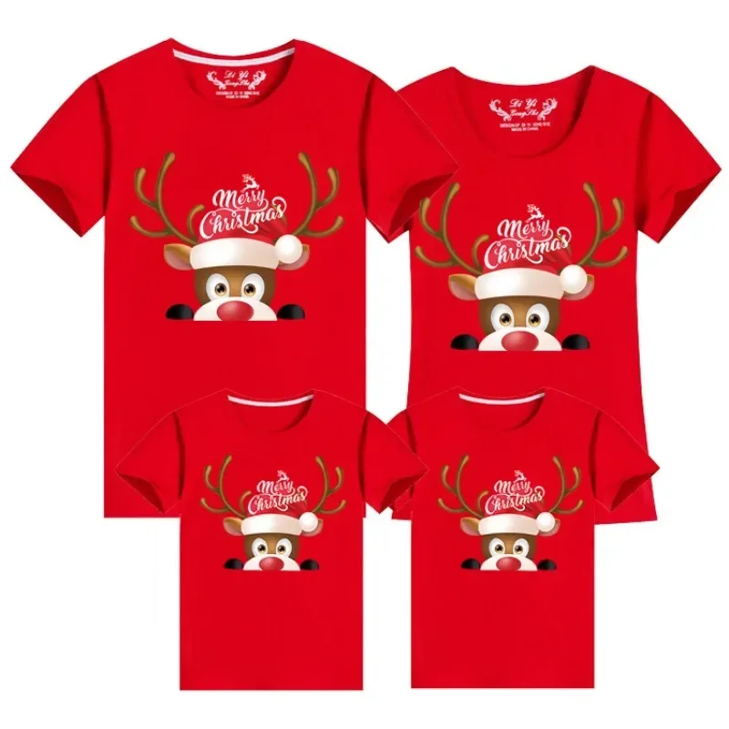 Merry Christmas Family Matching T-shirt Mommy Daddy Daughter Son Funny Clothes Mom Dad Kids Baby Tees Outfits
