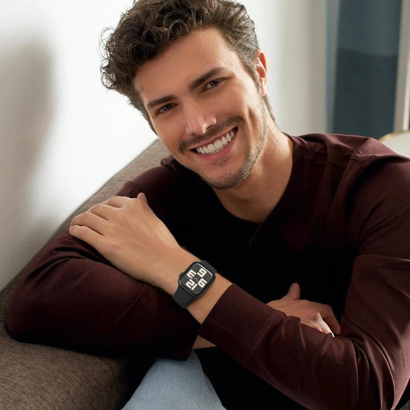 Фото Силиконовый ремешок для Apple Watch, ремешок 44 мм, 45 мм, 40 мм, 41 мм, 42-38 мм, 45 мм, спортивный браслет iwatch series 8 7 6 5 4 3 SE 9 Ultra 2 49 мм №2