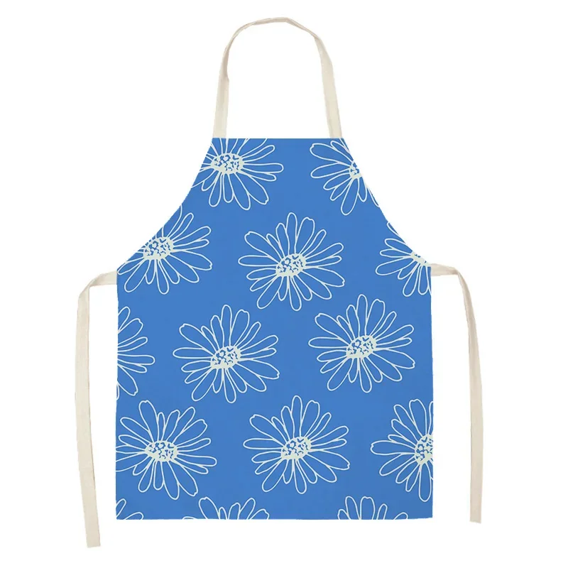 Кухонный Фартук для женщин и мужчин простая Водонепроницаемая льняная ткань в