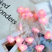 102040 led cotton love heart string lights wedding pink girl fairy lights for valentines day party garden party decoration