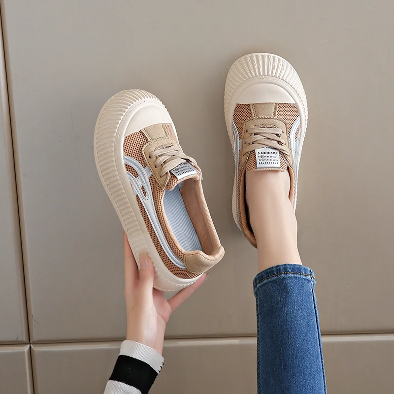 Женские кроссовки без шнуровки демисезонные тканевые с закрытым носком модель