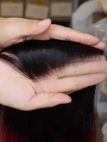 Ombre Color 1B Burg Red 4x4 5x5 13x4 13x6 Кружевная застежка Фронтальная часть человеческих волос Индийская прозрачная фронтальная застежка для черного цвета