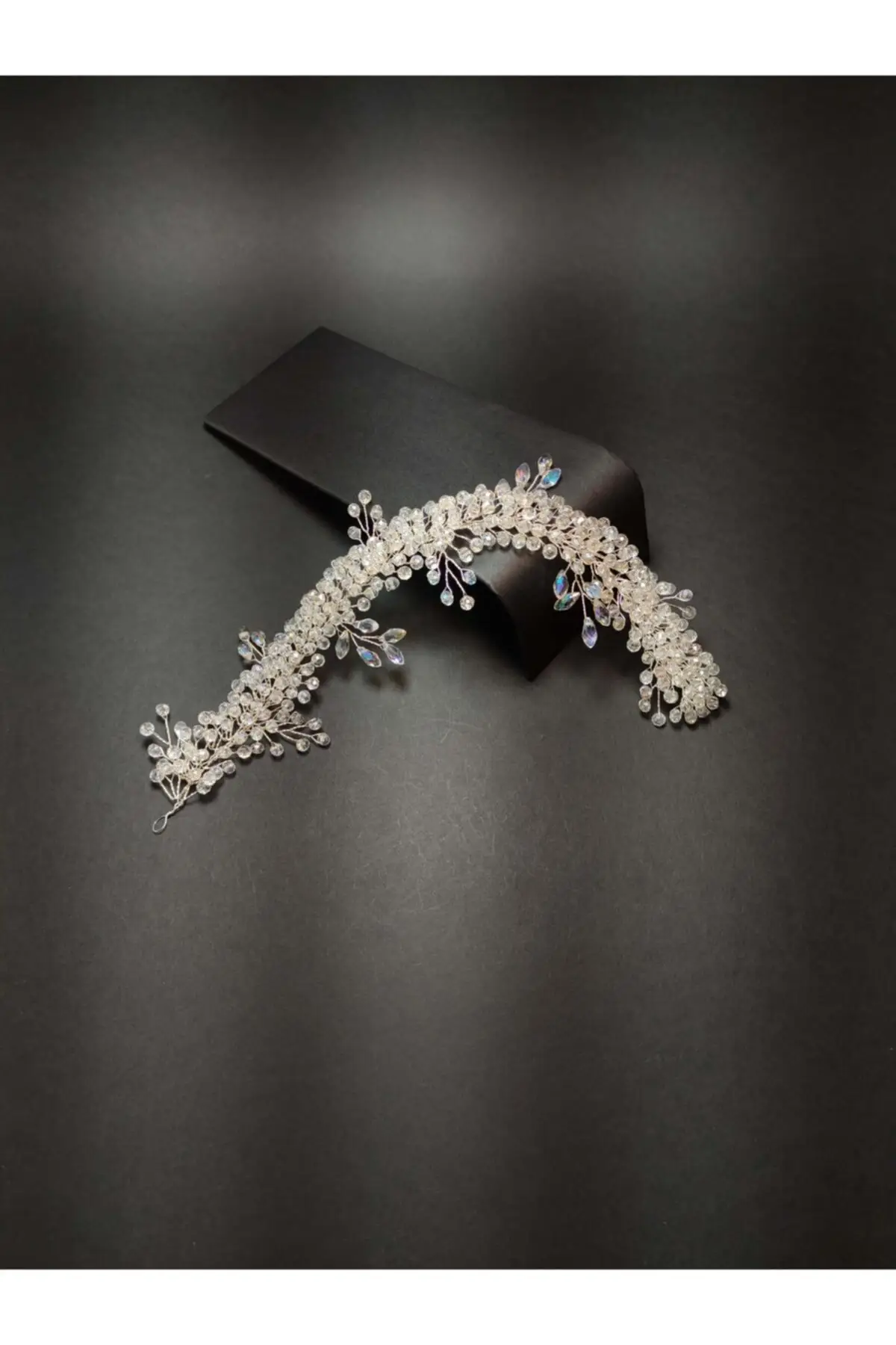 

Bridal Accessories Transparent Color Handmade Glass Beads Wedding Hair Accessory Bridal Crown For Wedding