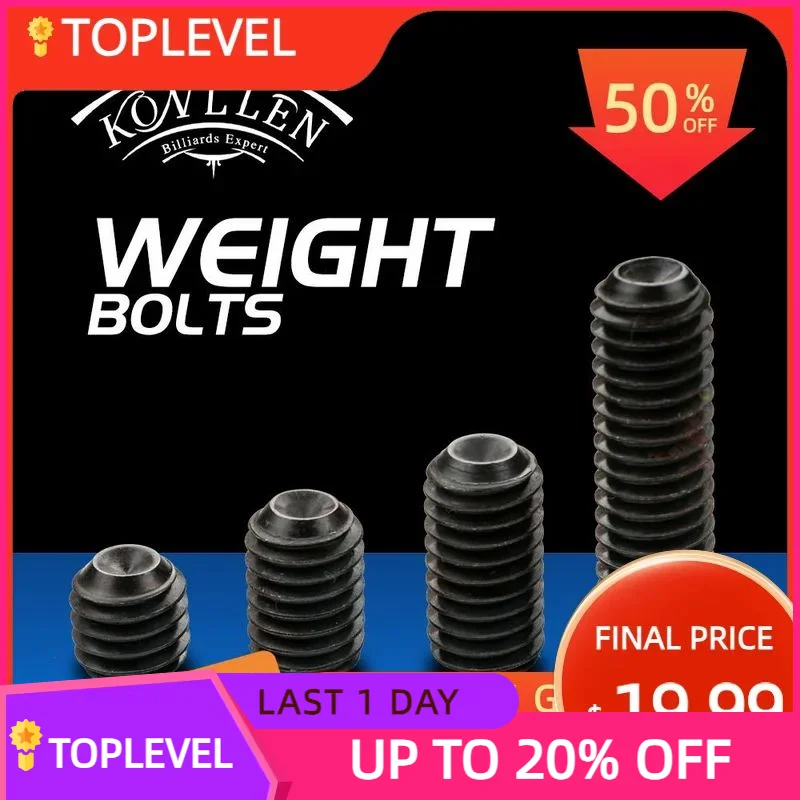 

Weight Bolt Adjust 0.2/0.4/0.5/0.7oz 12/19/25/30mm KONLLEN 4 Pieces Set of Weight Bolt Adjustable Billiard Accessories