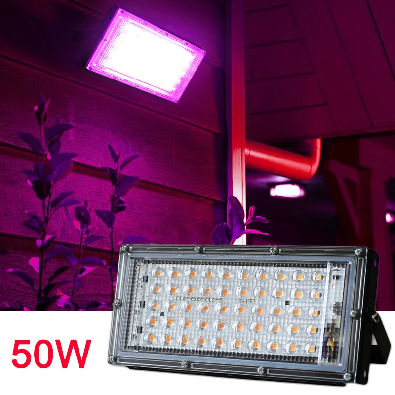 

AC 220V LED Grow Light 50W Phyto Lamp Full Spectrum Floodlight Indoor Outdoor Greenhouse Plant Hydroponic Plant Spotlight