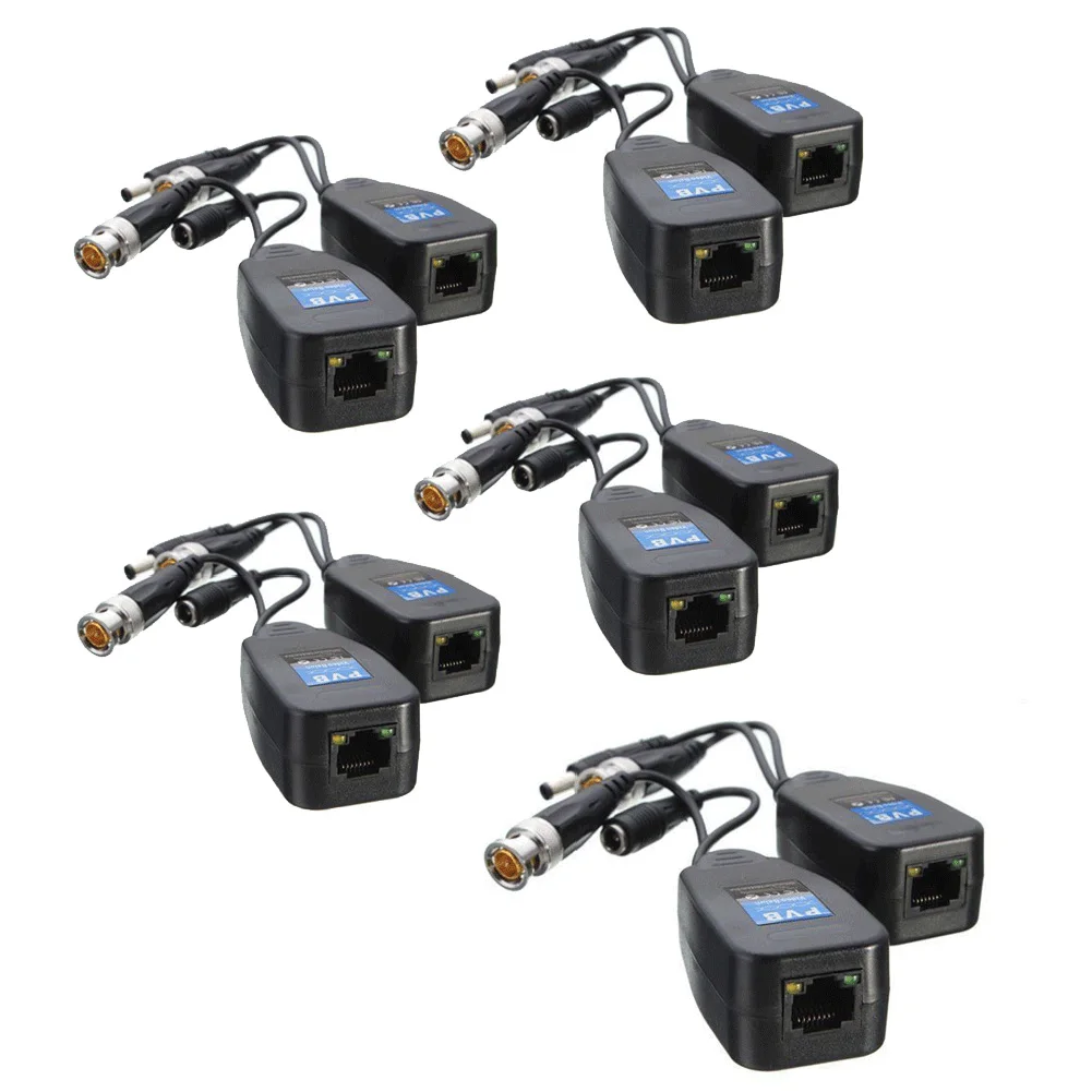 5 пар, коаксиальный BNC-видеоадаптер для CAT5e 6 RJ45 разъем HJ55