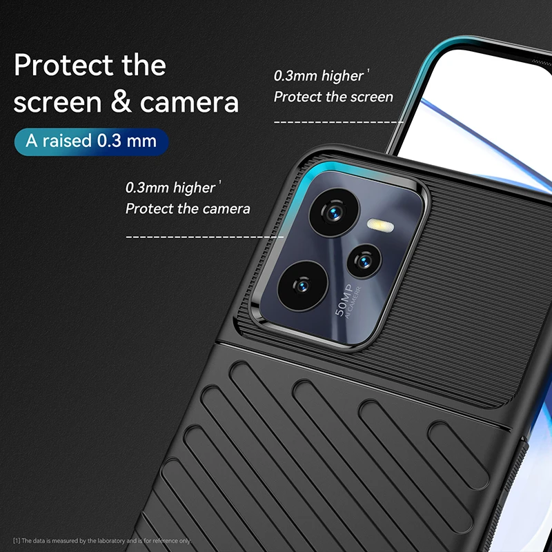 Rugged Fiber Shield Cover For Oppo Realme C35 Case Bumper Anti-knock Full Cover Case For Realme C35 Case For Realme C35 RMX3511