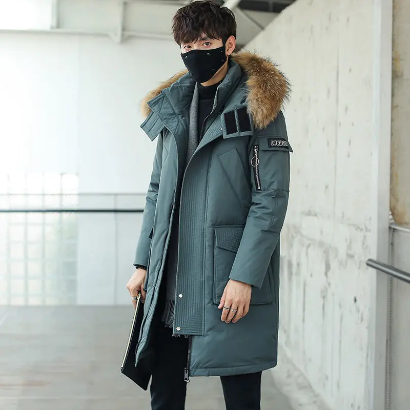 Men's Puffer Jacket Parkas Coats for Men Winter Long Coat Men's Cold Jacket Thickened Hood Down Jacket Winter Parkas for Men
