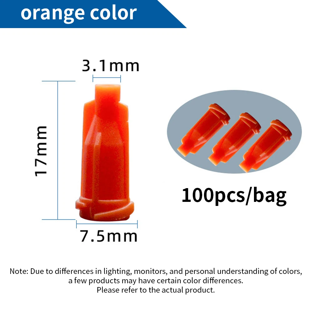 

100 шт., колпачок для головки шприца, многоцветная спиральная уплотнительная заглушка для рта, дозатор, игла для дозирования, уплотнительная заглушка, комбинация колпачков для шприца