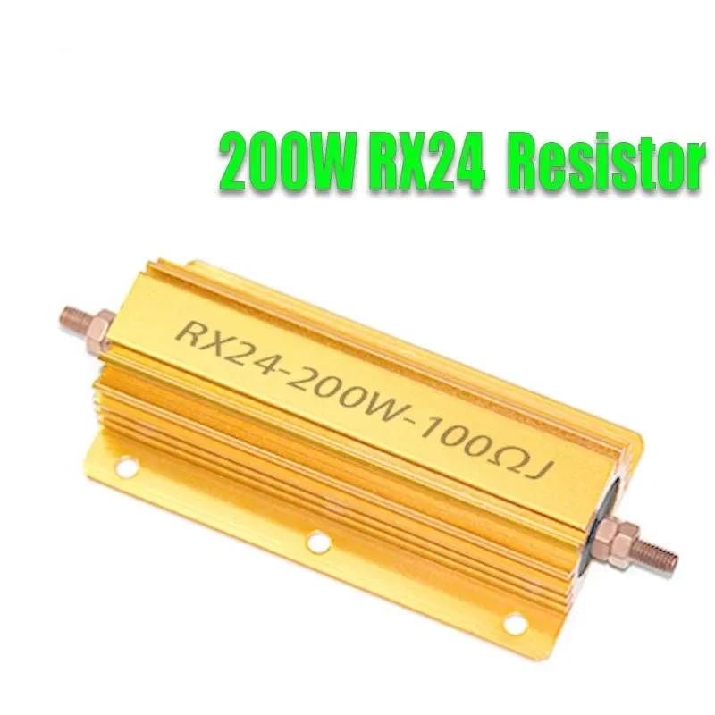 Фото 200 Вт RX24 0,1 ~ 1 К 0,15 0,2 0,5 1 2 4 6 8 10 15 20 100 150 200 300 400 1 кОм Алюминиевый силовой металлический корпус Резистор с проволочной обмоткой №1