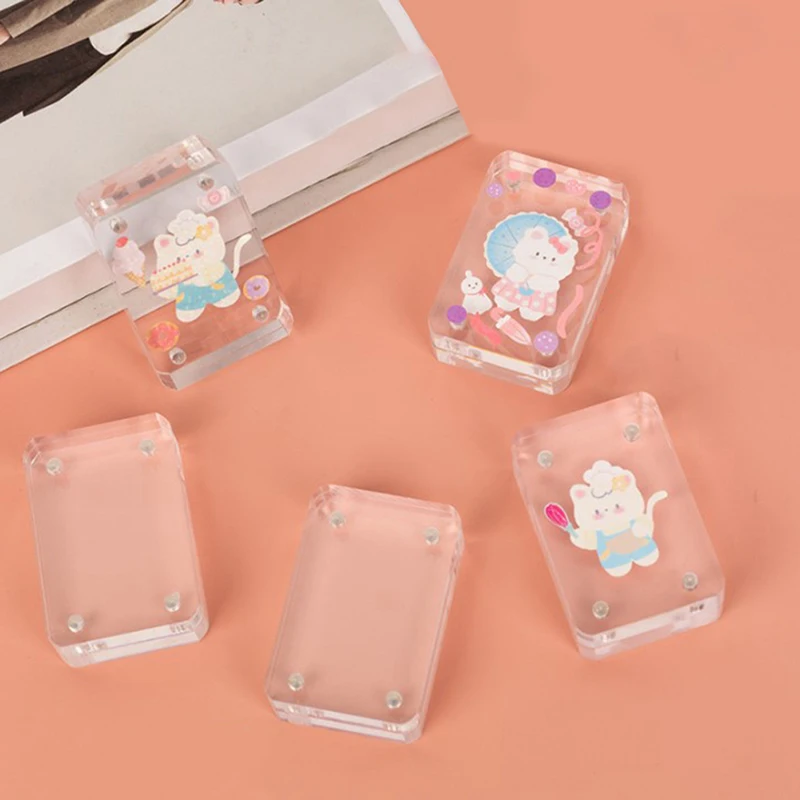 

1Pcs Mini Card Brick Guka Magnetic Acrylic Mini Card Brick Guka Small Card Brick Cartoon Student