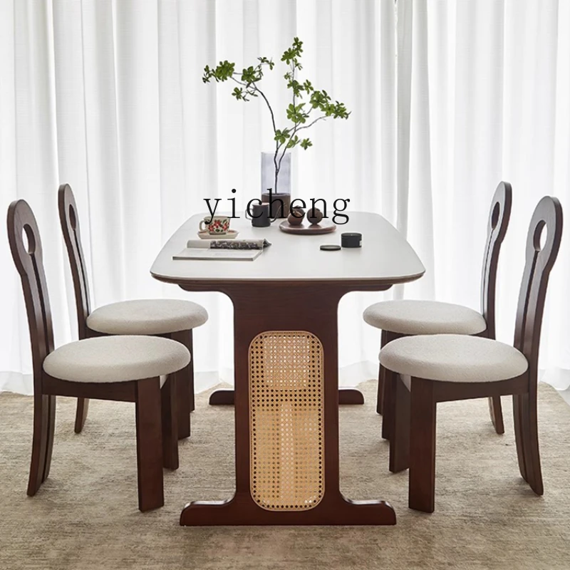 Tqh обеденный стол домашний современный простой и строгий роскошный стул из