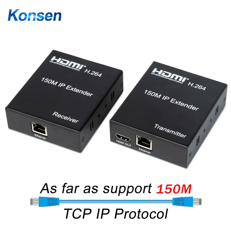 150 м HDMI IP-удлинитель через сеть Ethernet RJ45 Cat5e Cat 6 7 кабель с переключателем 1